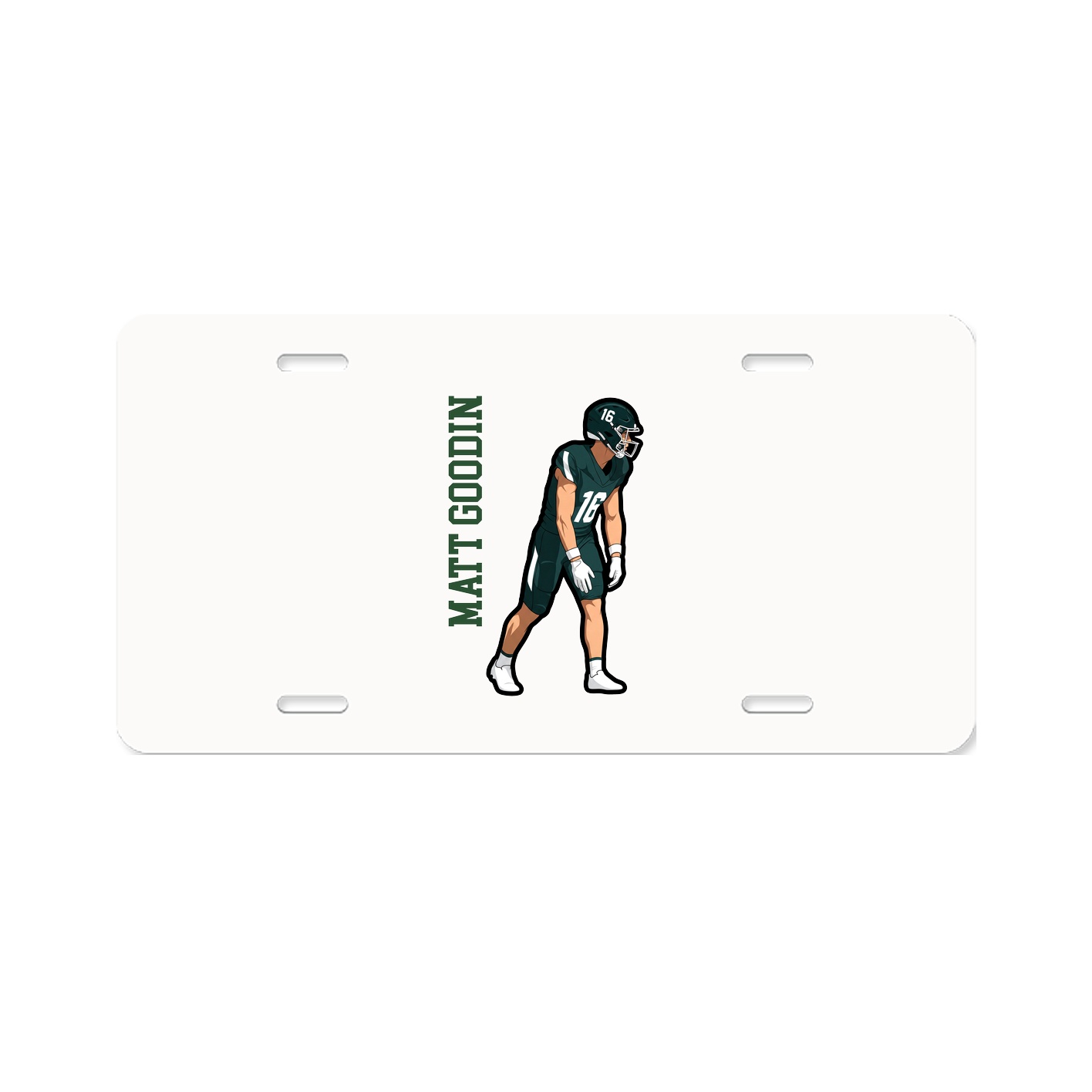 License Plate — Name Vertical in Classic