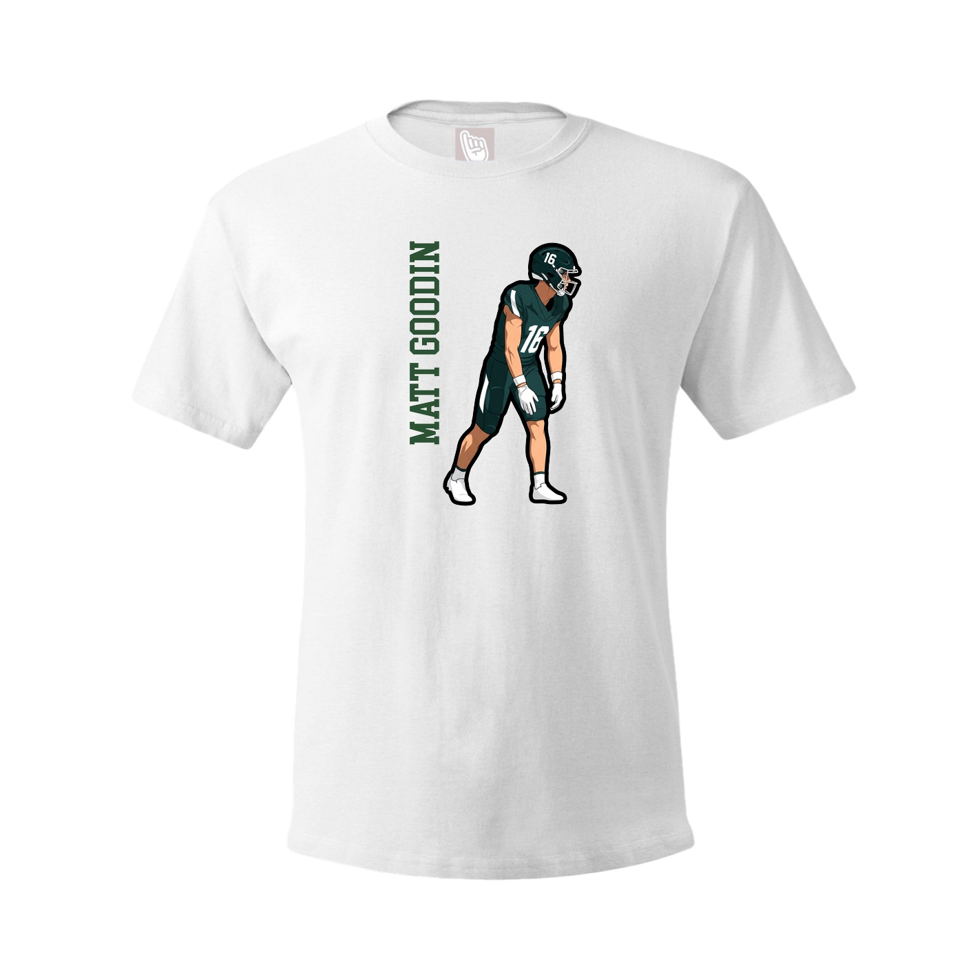 Youth Tee — Name Vertical in White