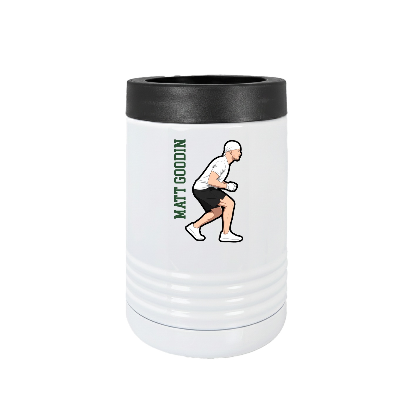 Beverage Holder — Name Vertical in White