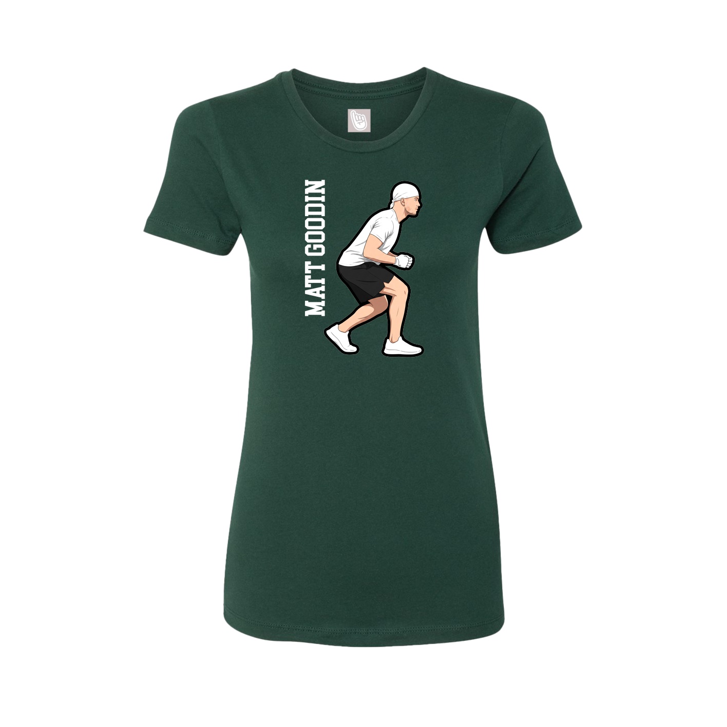 Womens Tee — Name Vertical in Green
