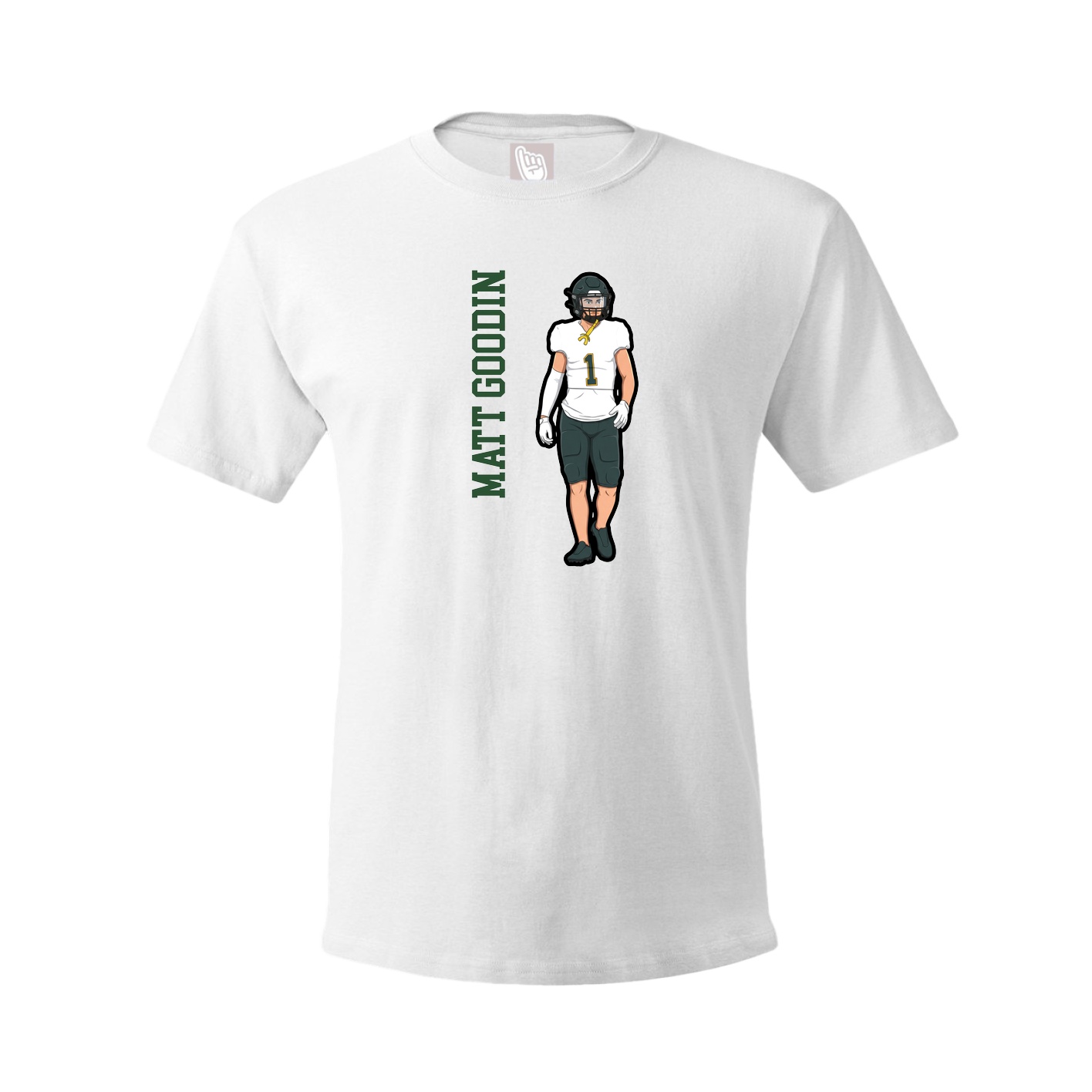 Youth Tee — Name Vertical in White