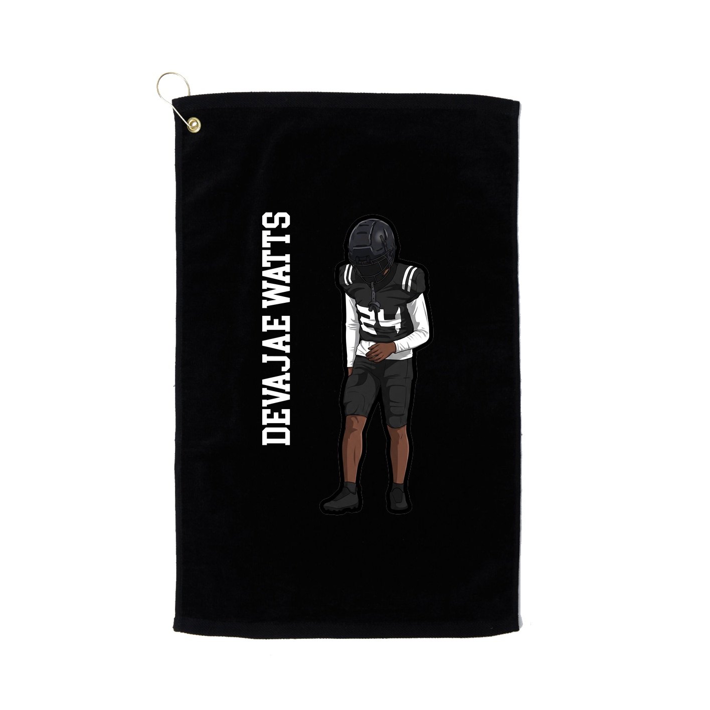 Golf Towel — Name Vertical in Black
