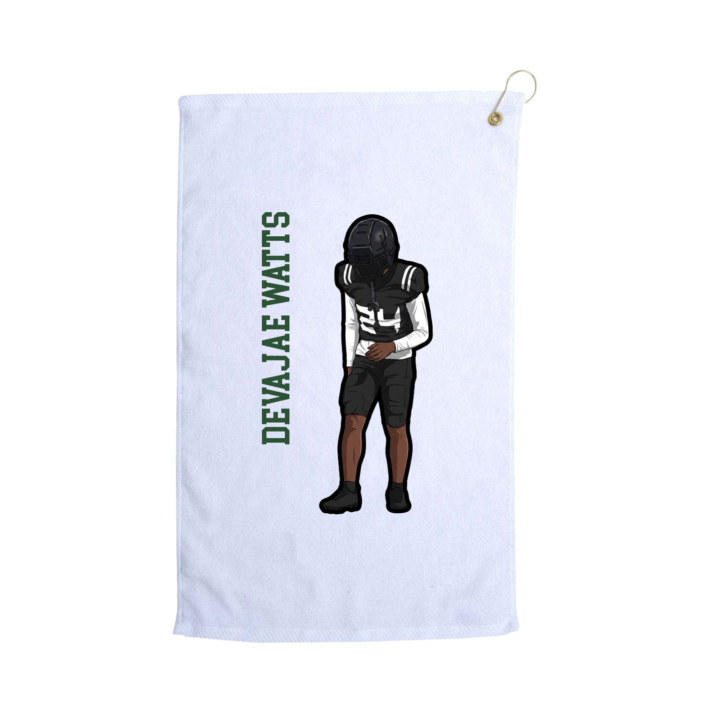 Golf Towel — Name Vertical in White
