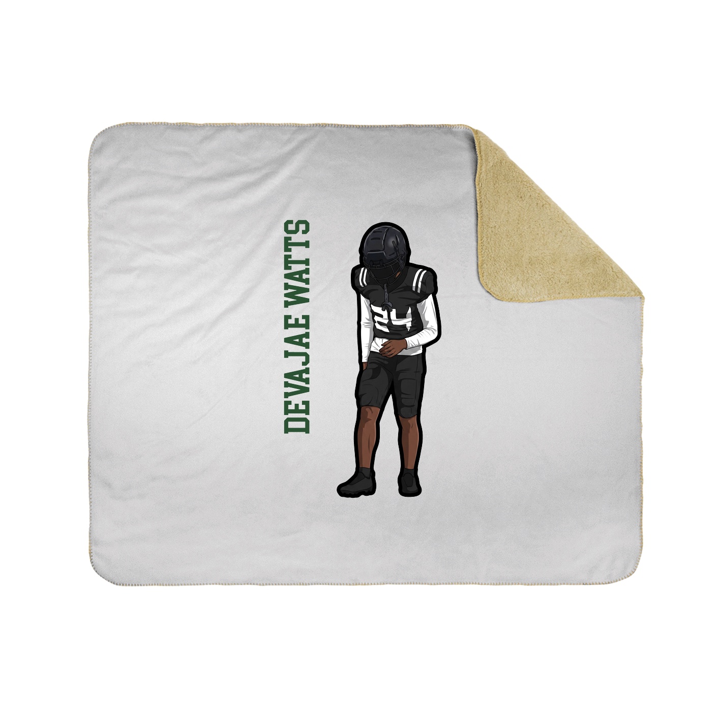 Throw Blanket — Name Vertical in White