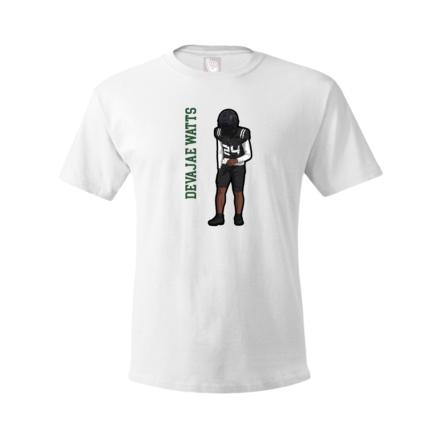 Tee — Name Vertical in White