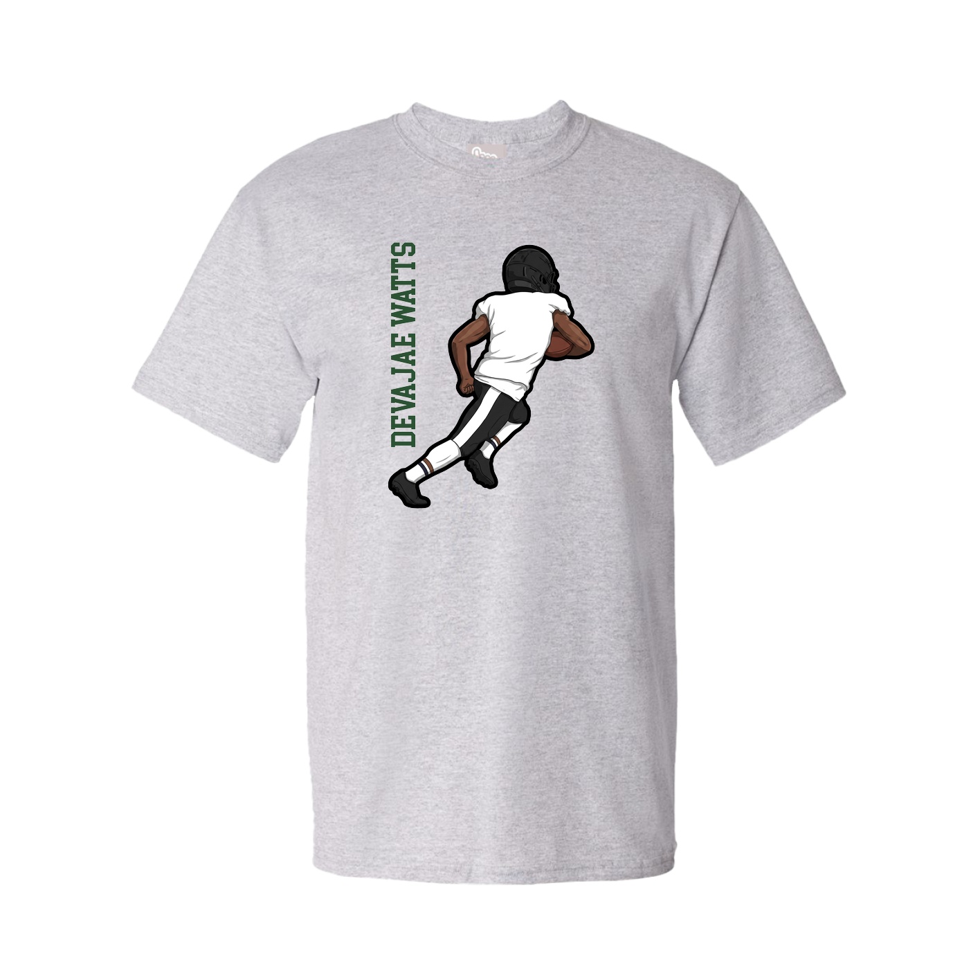 Tee — Name Vertical in Grey