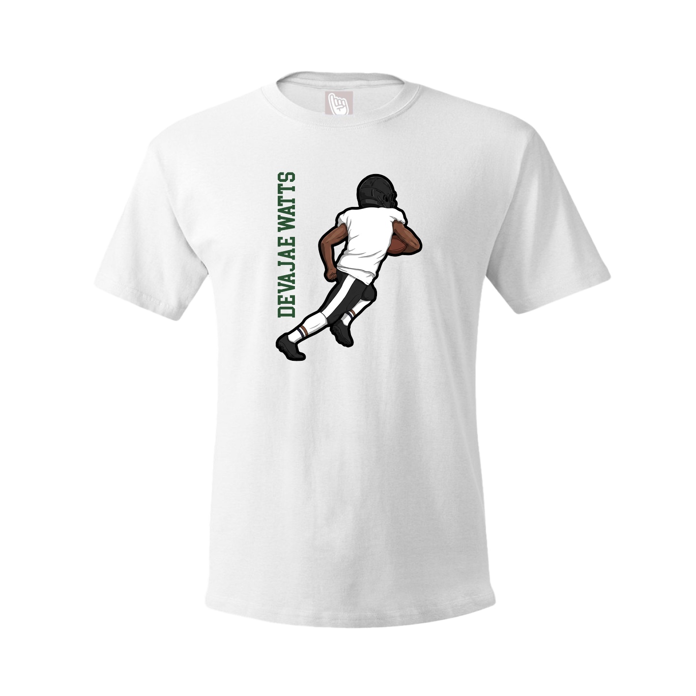 Youth Tee — Name Vertical in White