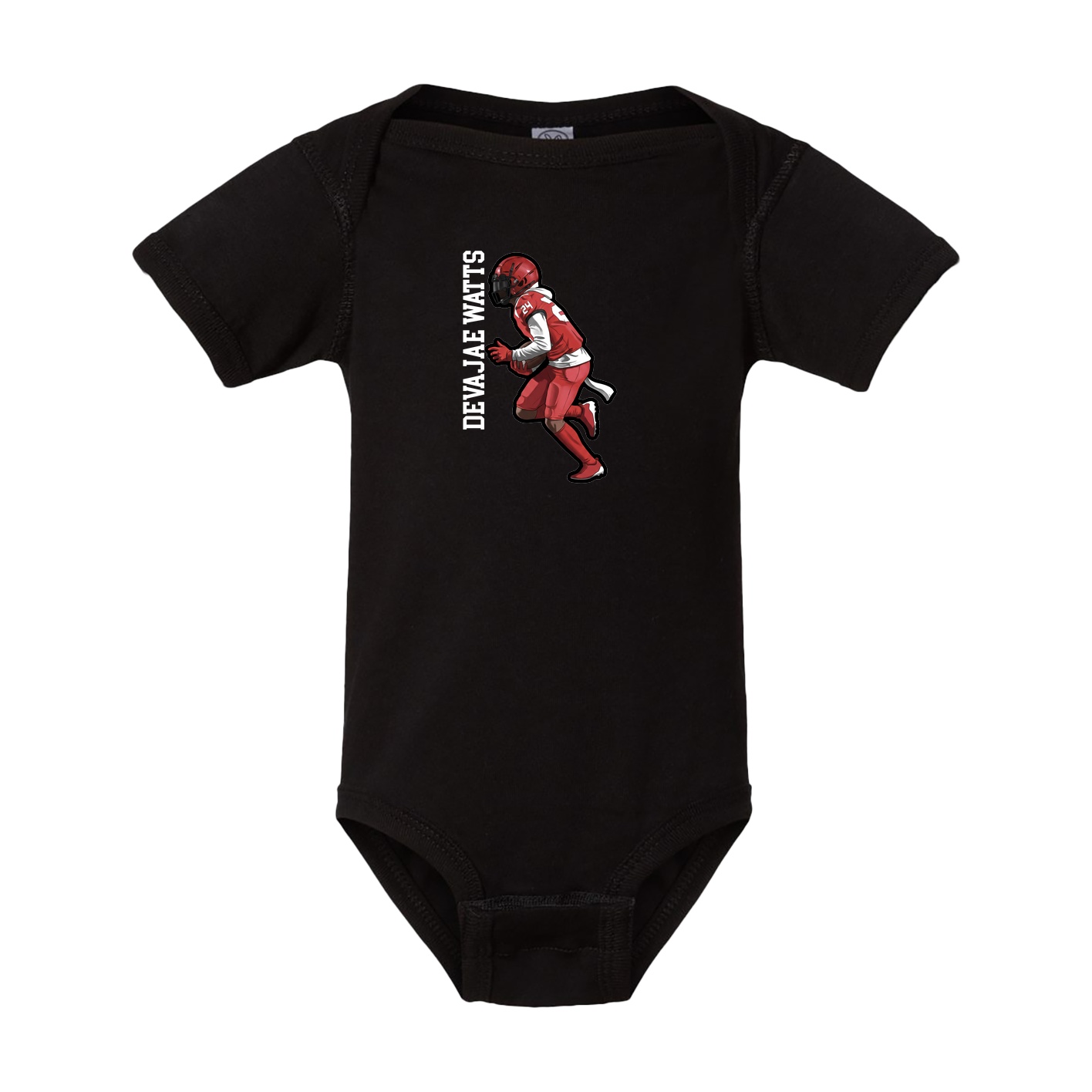 Baby Onesie — Name Vertical in Black