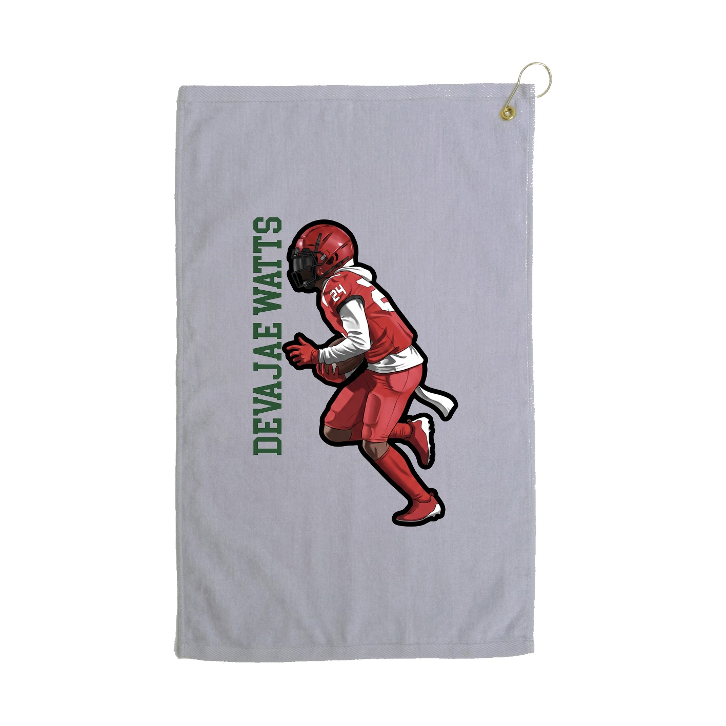 Golf Towel — Name Vertical in Grey