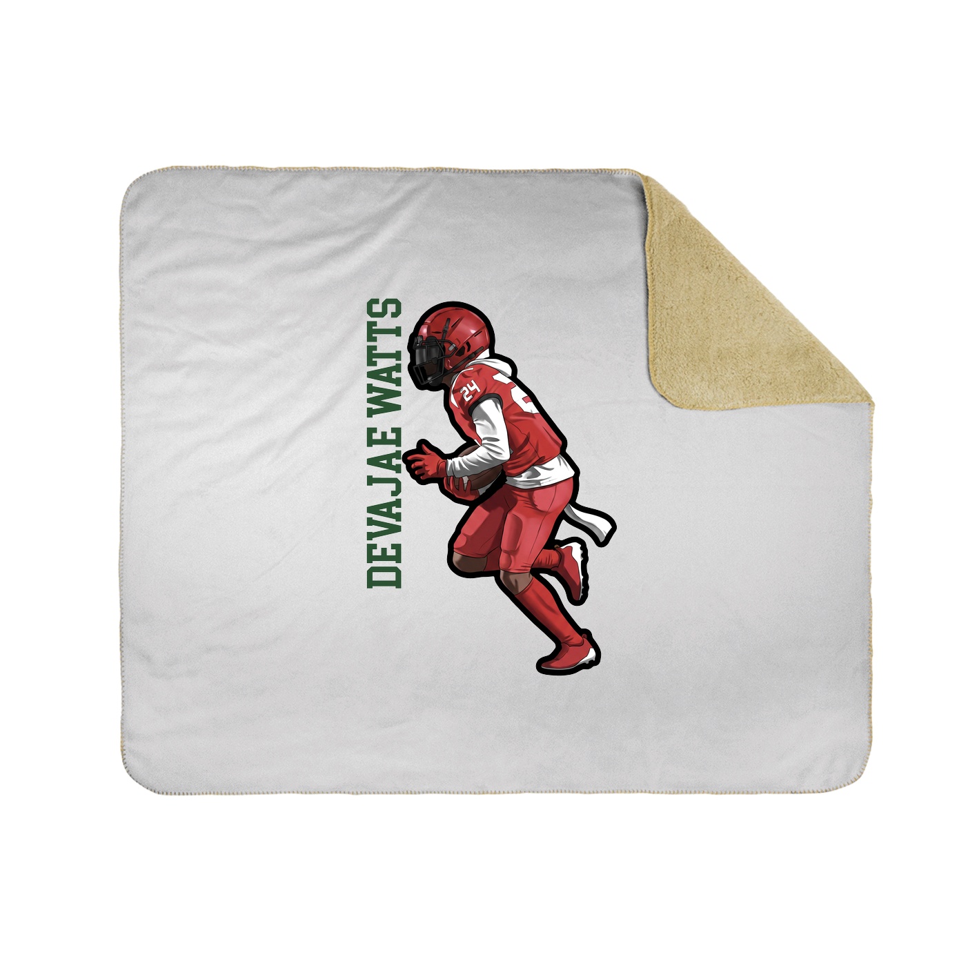 Throw Blanket — Name Vertical in White