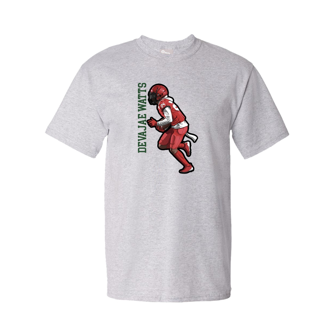 Tee — Name Vertical in Grey
