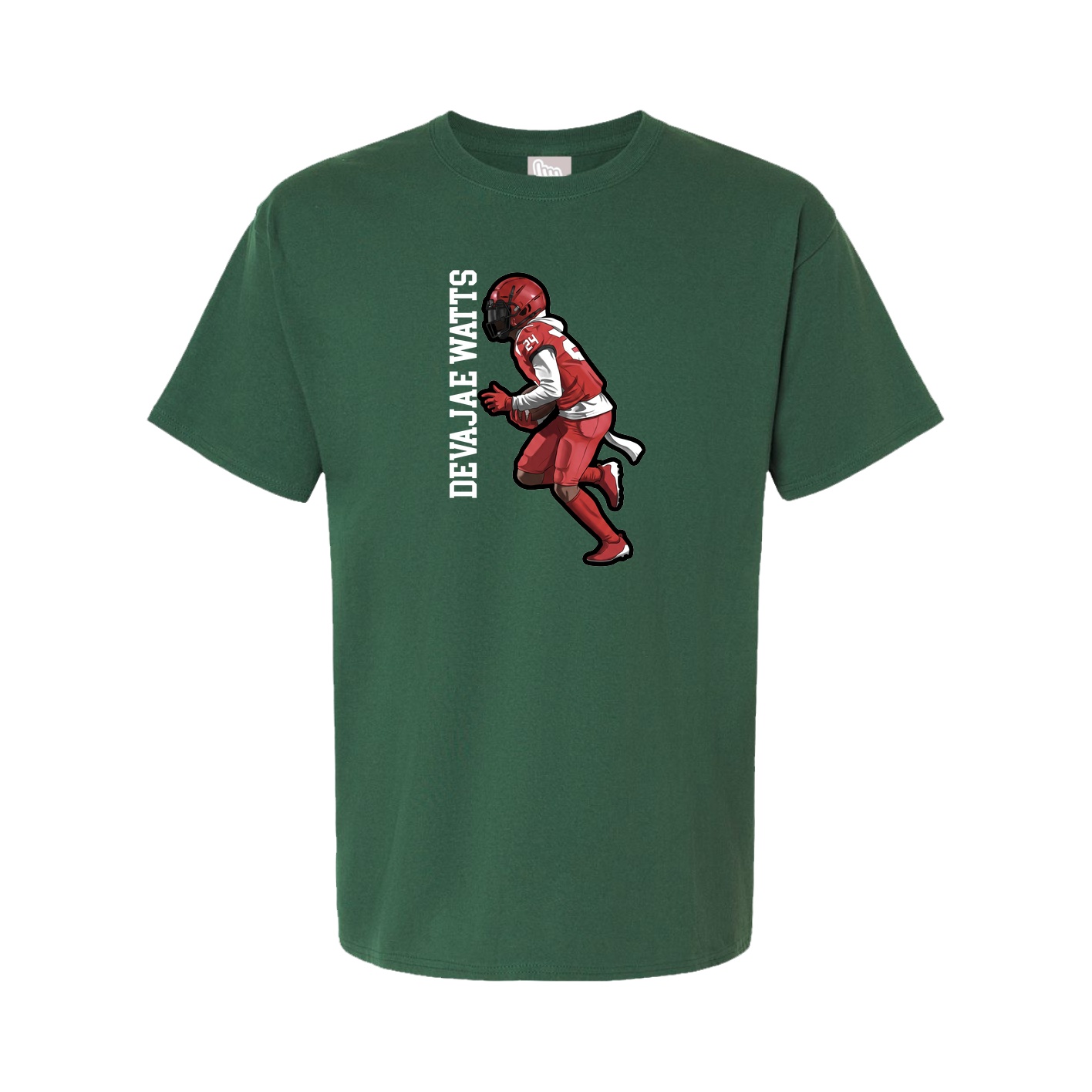 Youth Tee — Name Vertical in Green