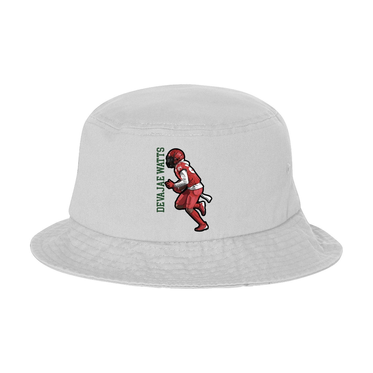 Bucket Cap — Name Vertical in White