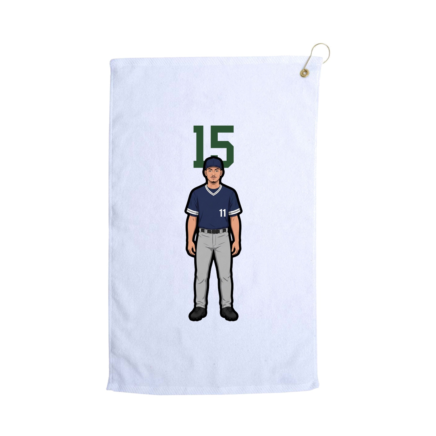 Golf Towel — Number Top in White
