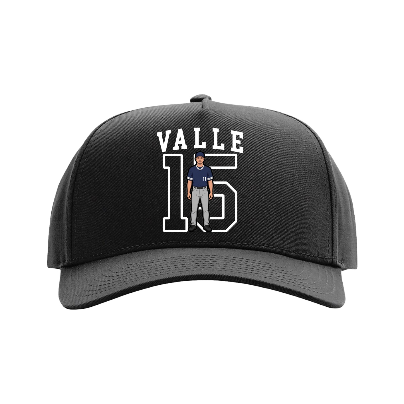Full Fabric Five-Panel Champ Cap — Shirsey in Black