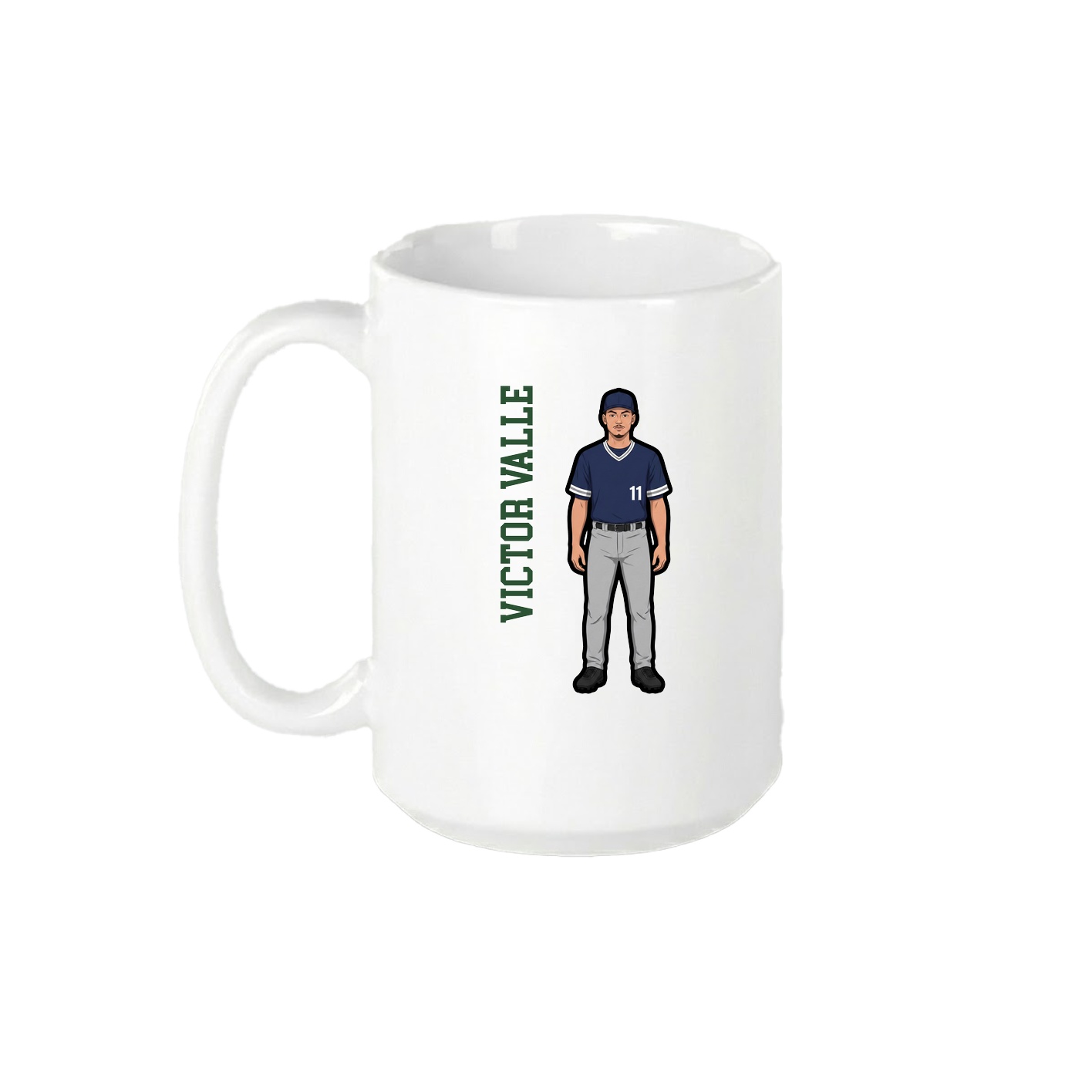 15oz Coffee Mug — Name Vertical in White