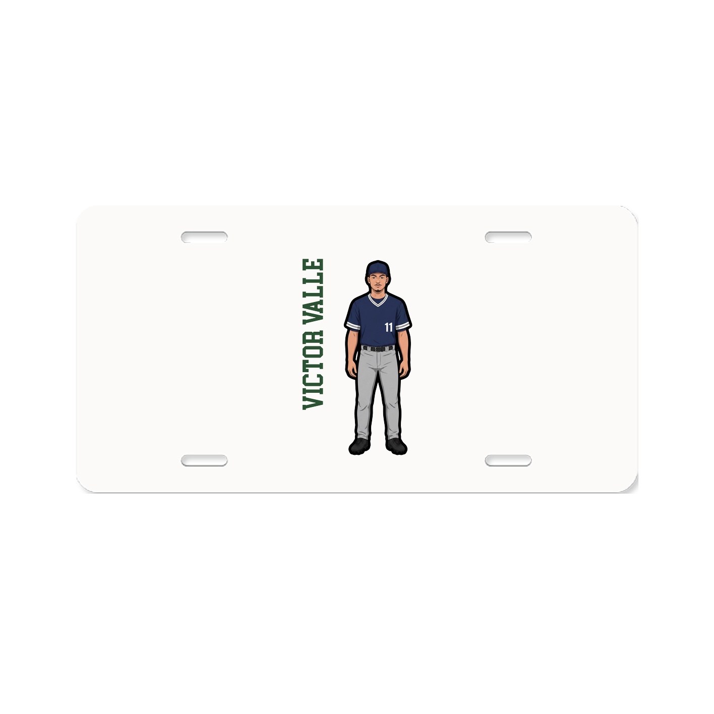License Plate — Name Vertical in Classic