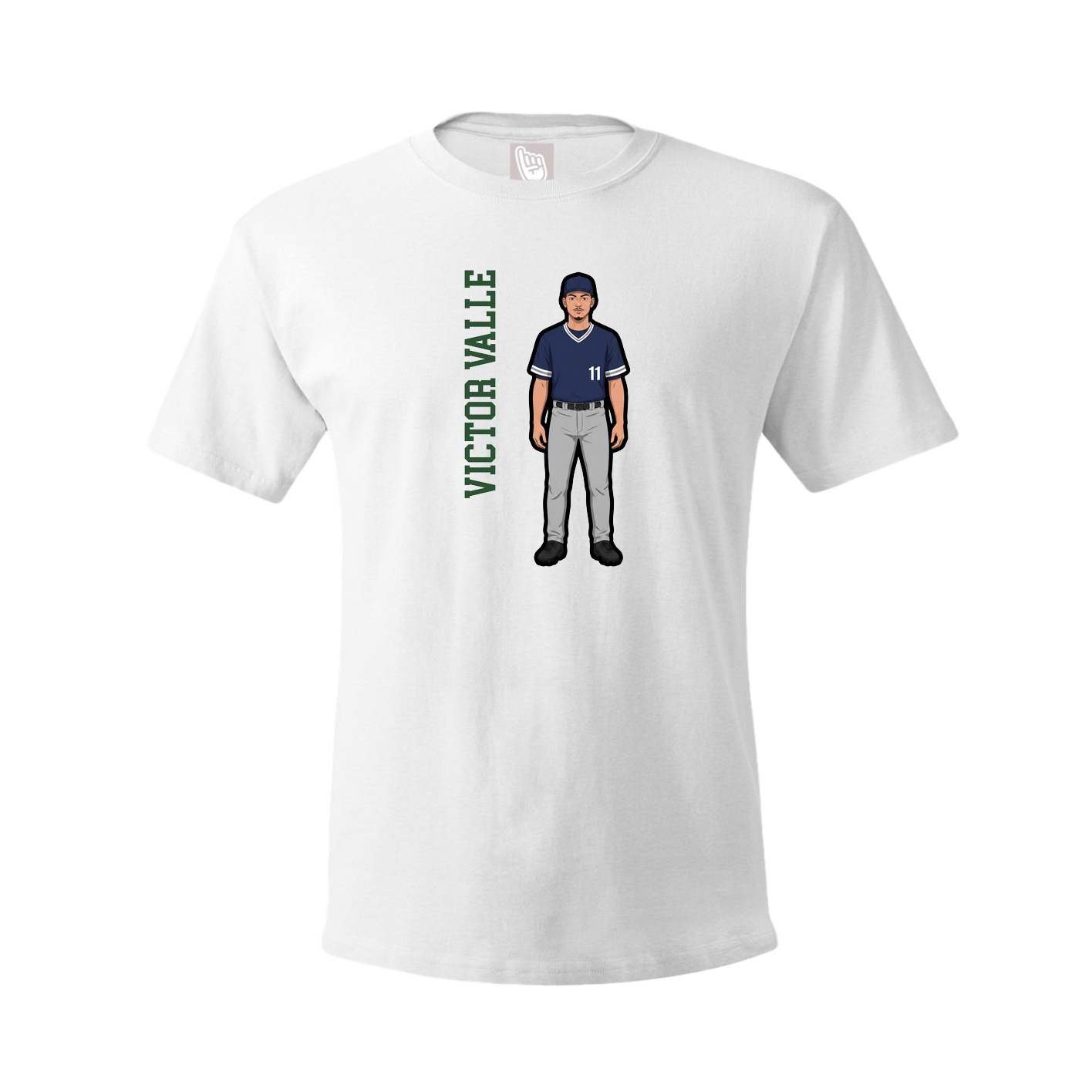 Tee — Name Vertical in White