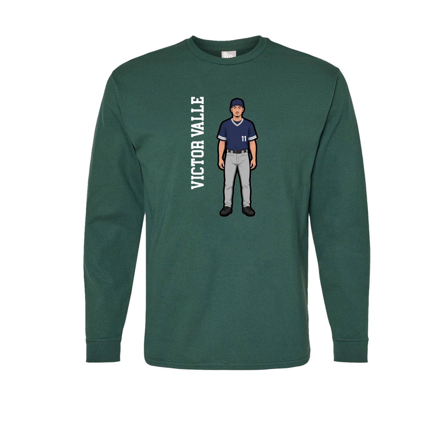 Long Sleeve Tee — Name Vertical in Green