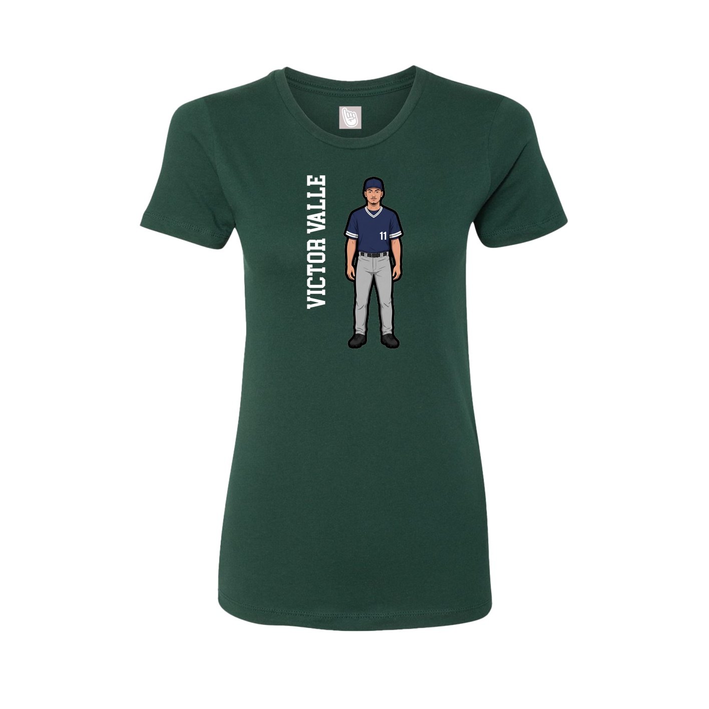 Womens Tee — Name Vertical in Green