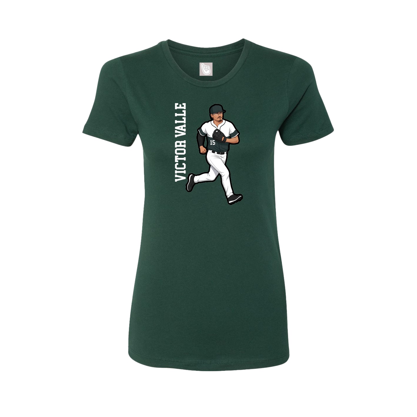 Womens Tee — Name Vertical in Green