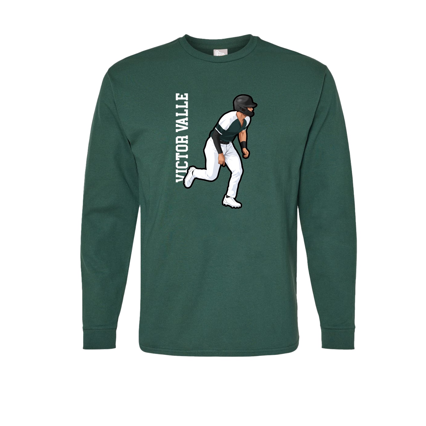 Long Sleeve Tee — Name Vertical in Green