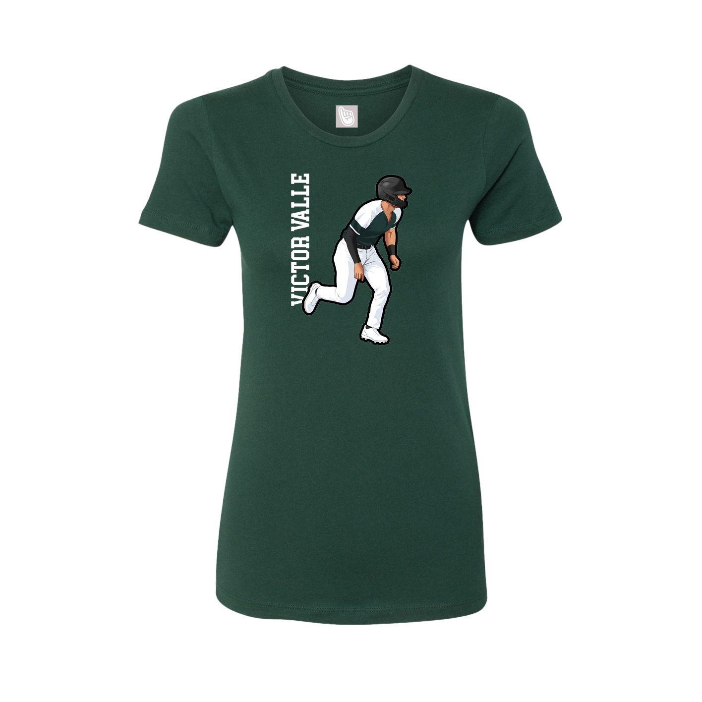 Womens Tee — Name Vertical in Green
