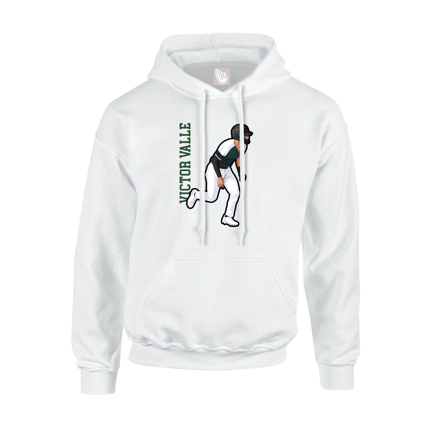 Youth Hoodie — Name Vertical in White