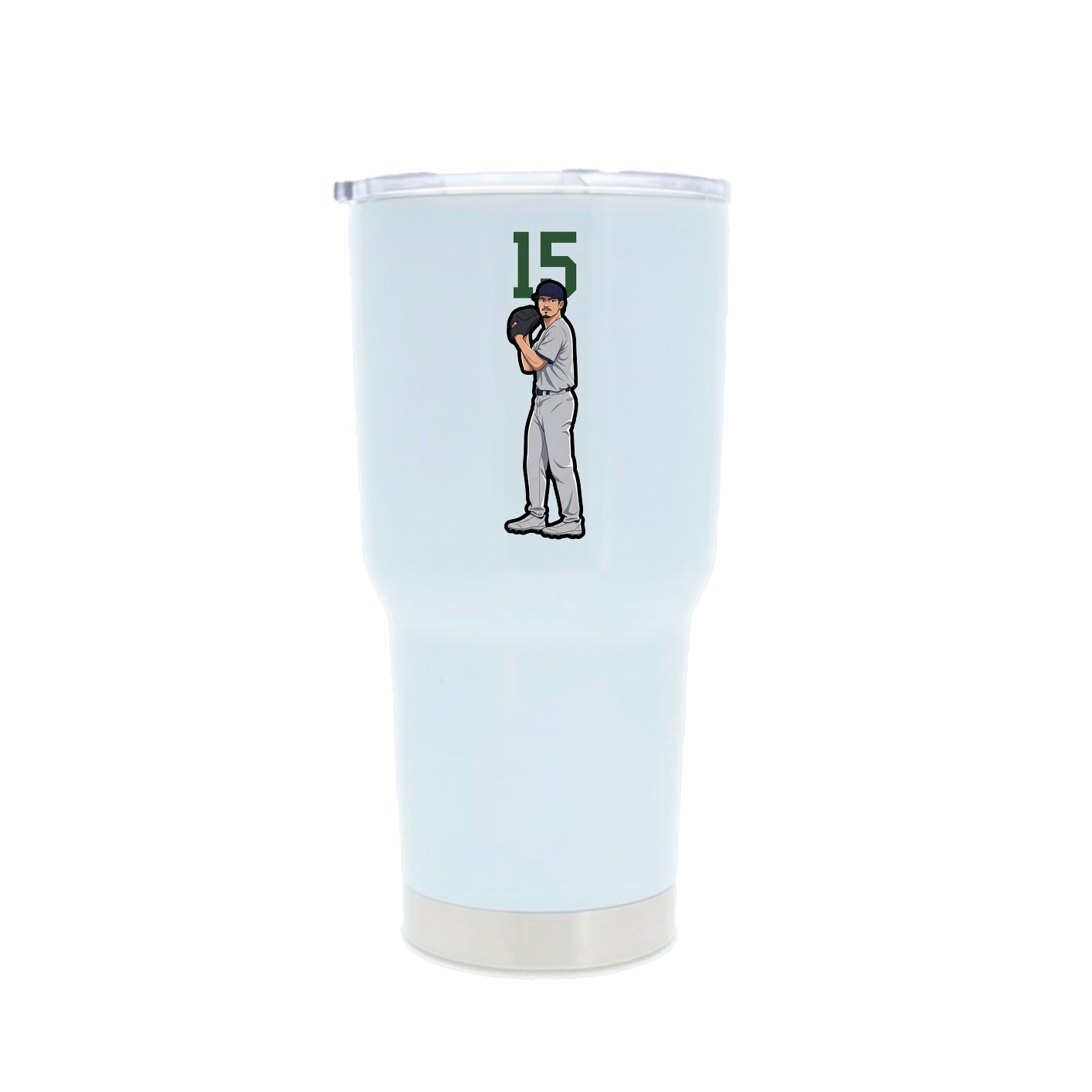 30oz Stainless Steel Tumbler — Number Top in White