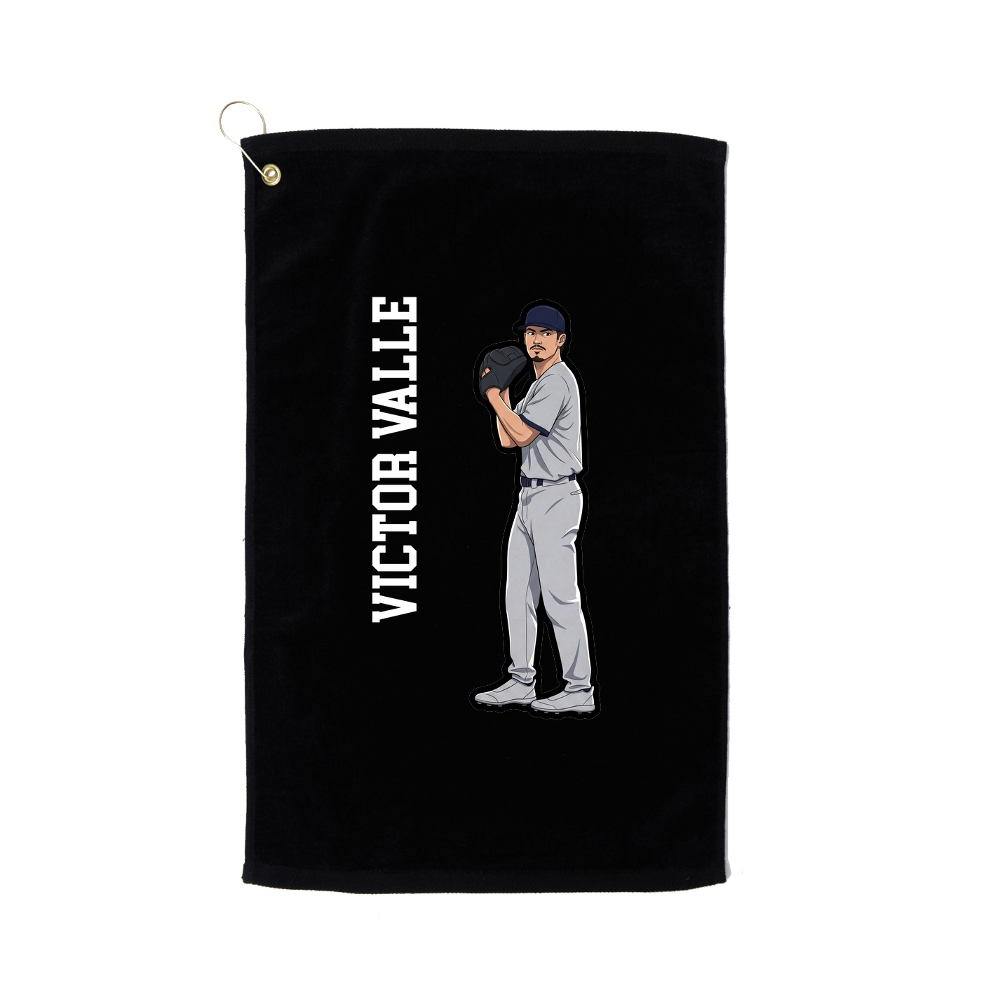 Golf Towel — Name Vertical in Black