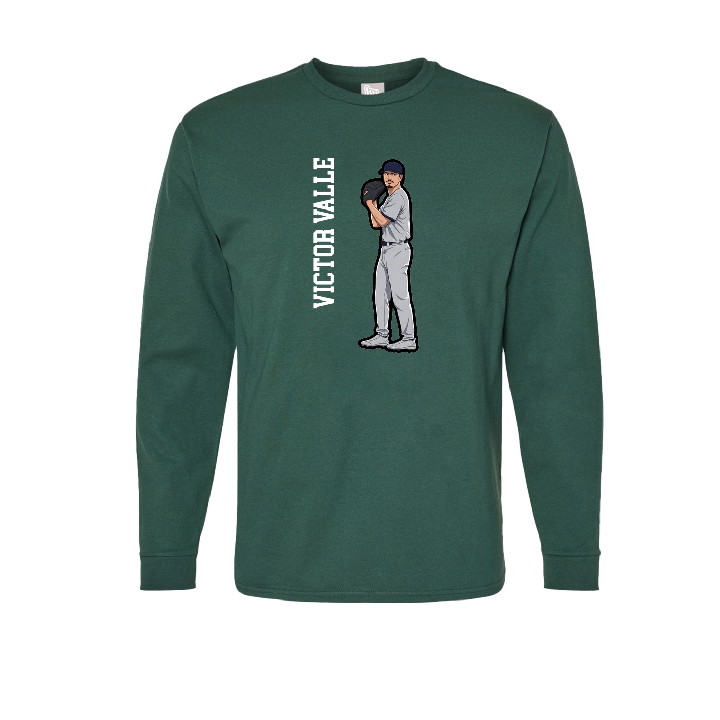 Long Sleeve Tee — Name Vertical in Green
