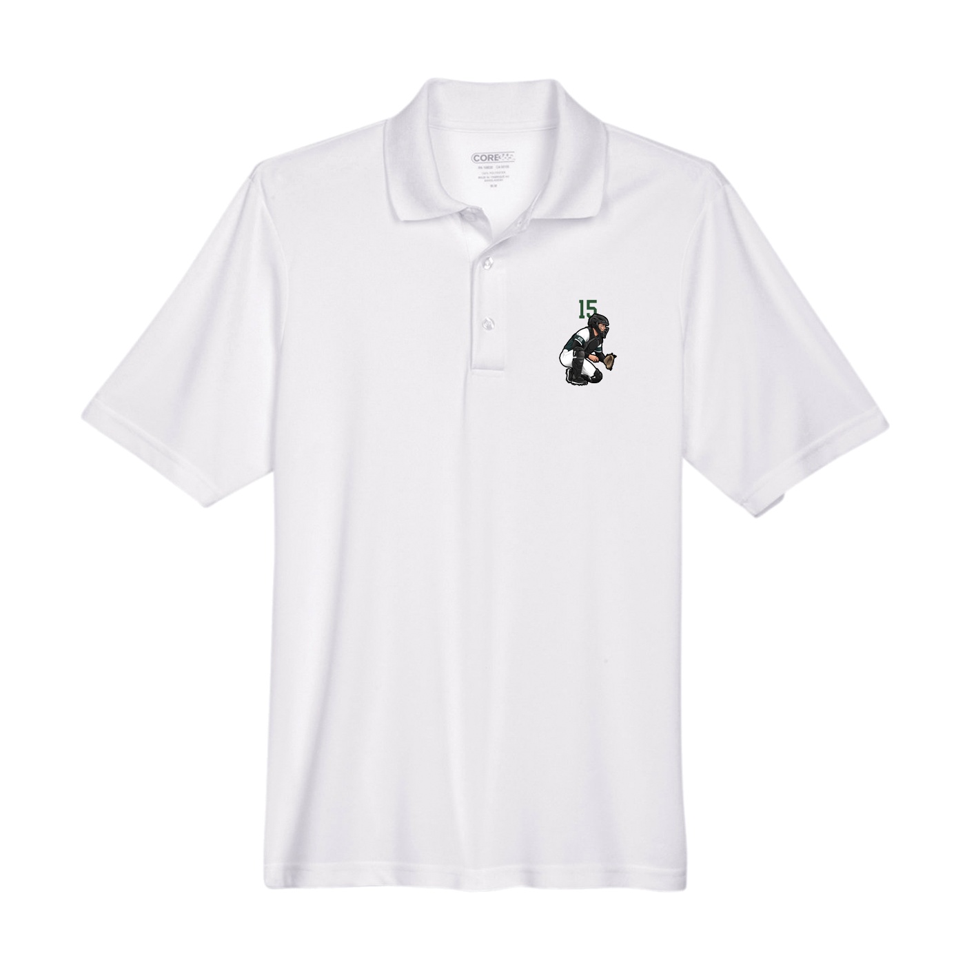 Performance Polo — Number Top in White