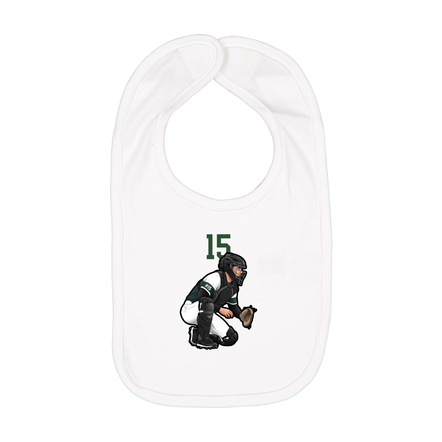 Infant Bib — Number Top in White