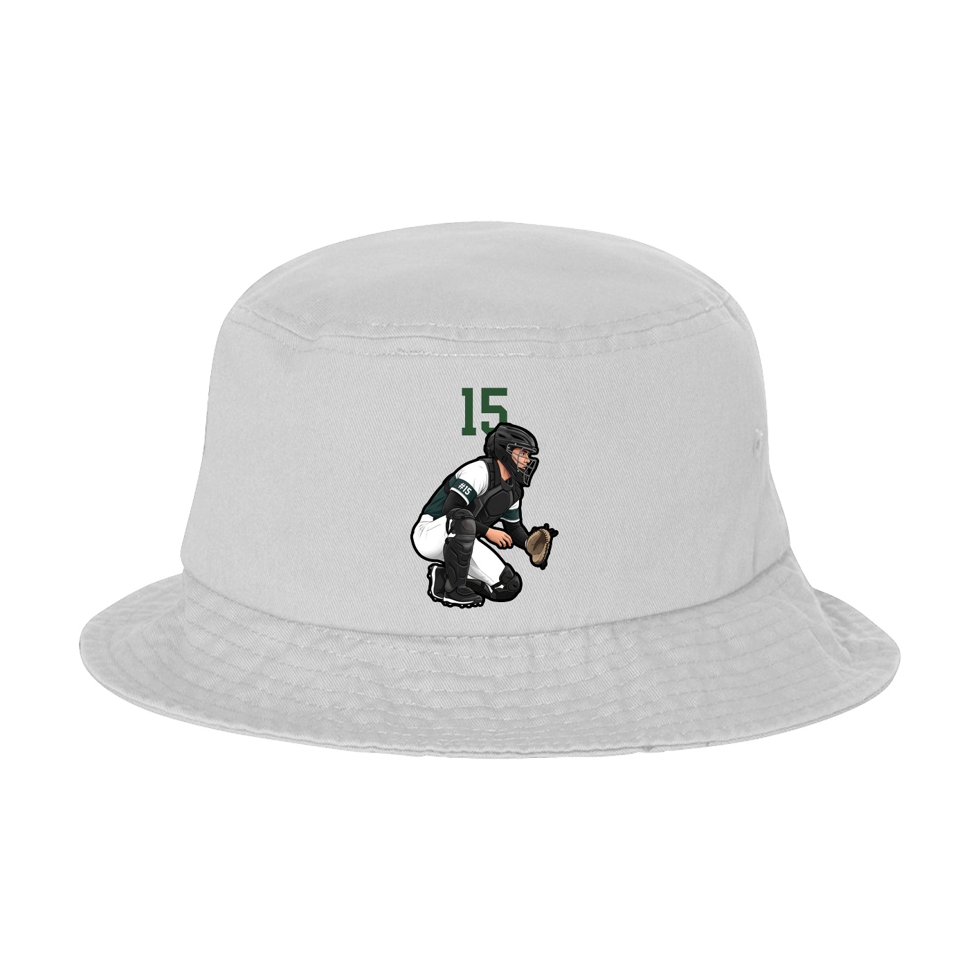 Bucket Cap — Number Top in White