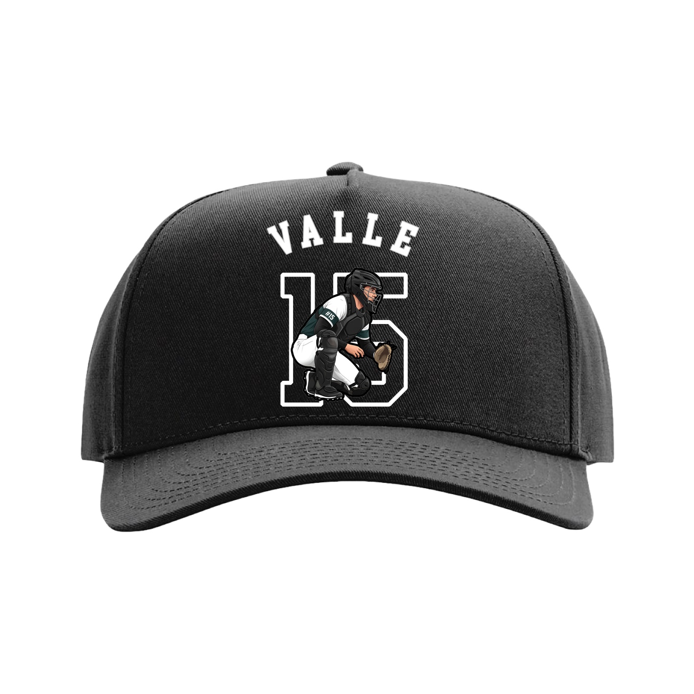 Full Fabric Five-Panel Champ Cap — Shirsey Arch in Black