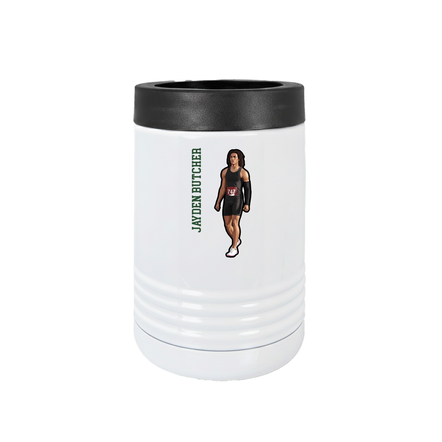 Beverage Holder — Name Vertical in White