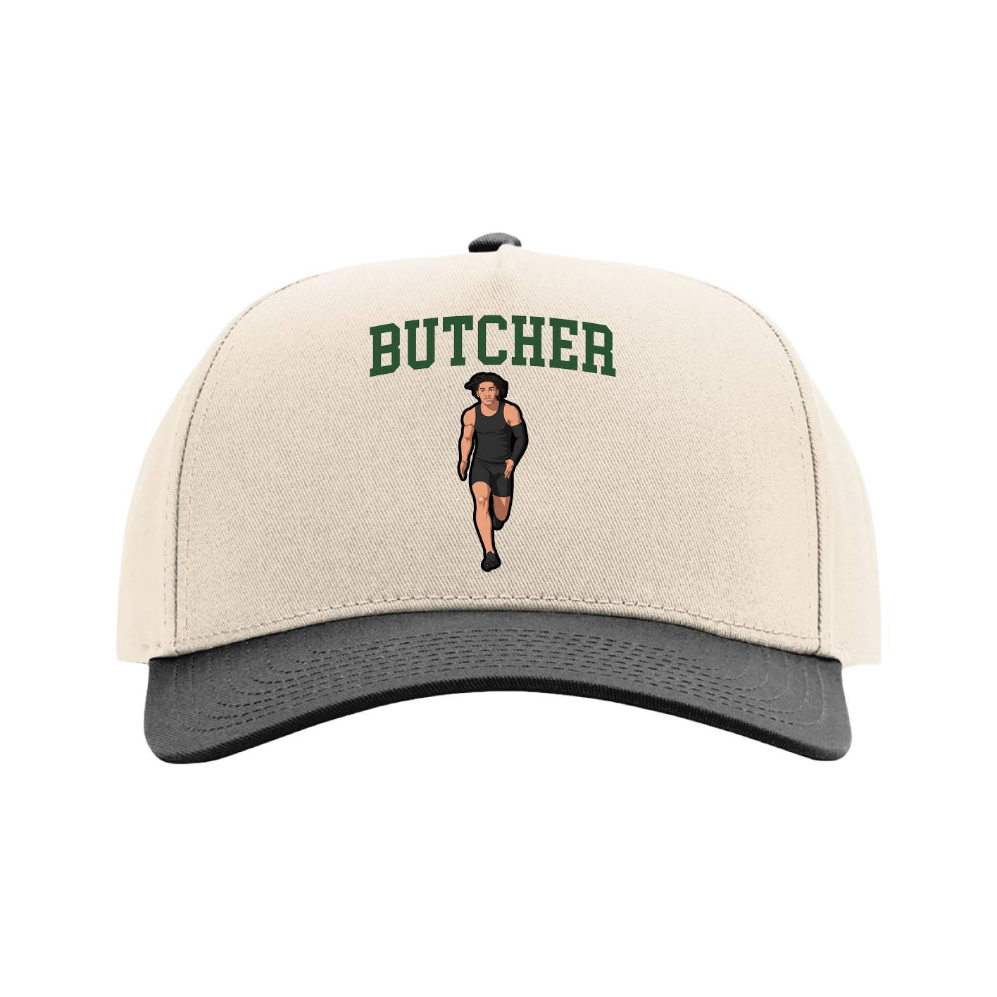 Full Fabric Five-Panel Champ Cap — Shirsey in Cream/Black