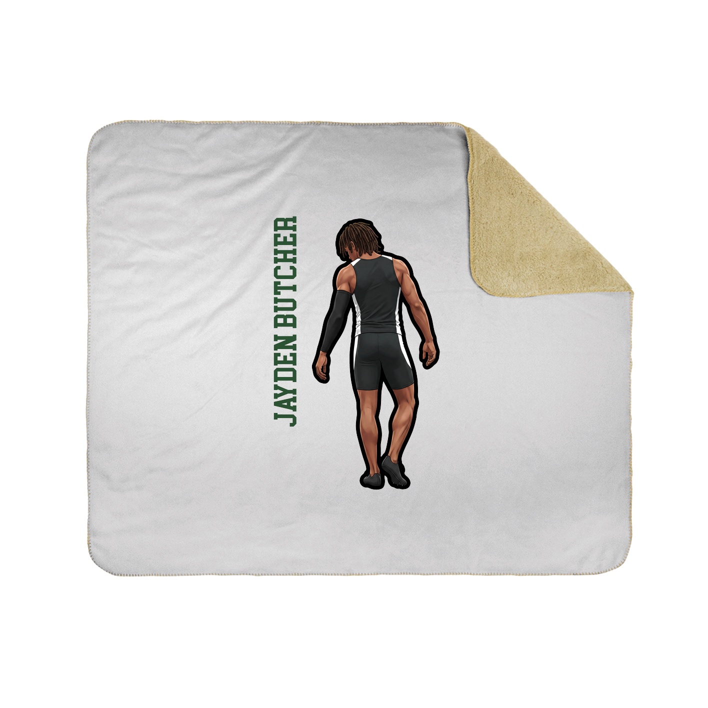 Throw Blanket — Name Vertical in White
