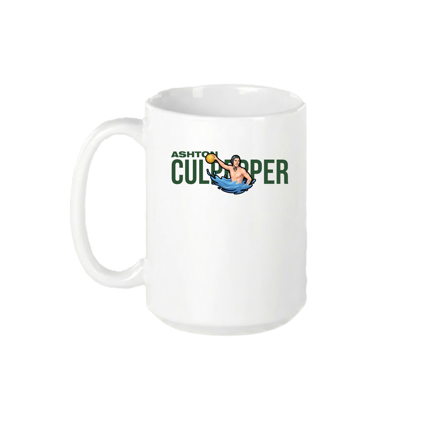 15oz Coffee Mug — Player Name in White