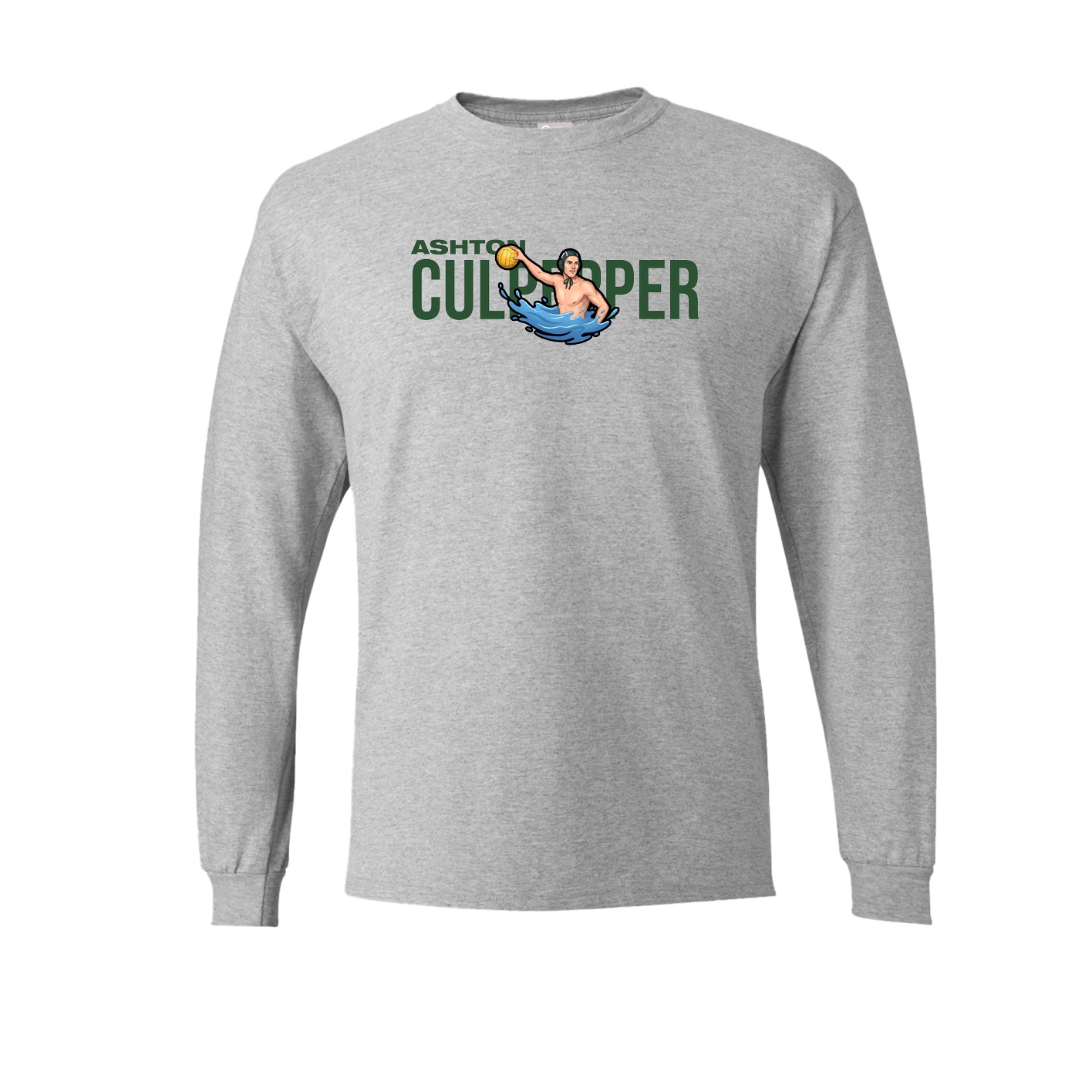 Long Sleeve Tee — Player Name in Grey