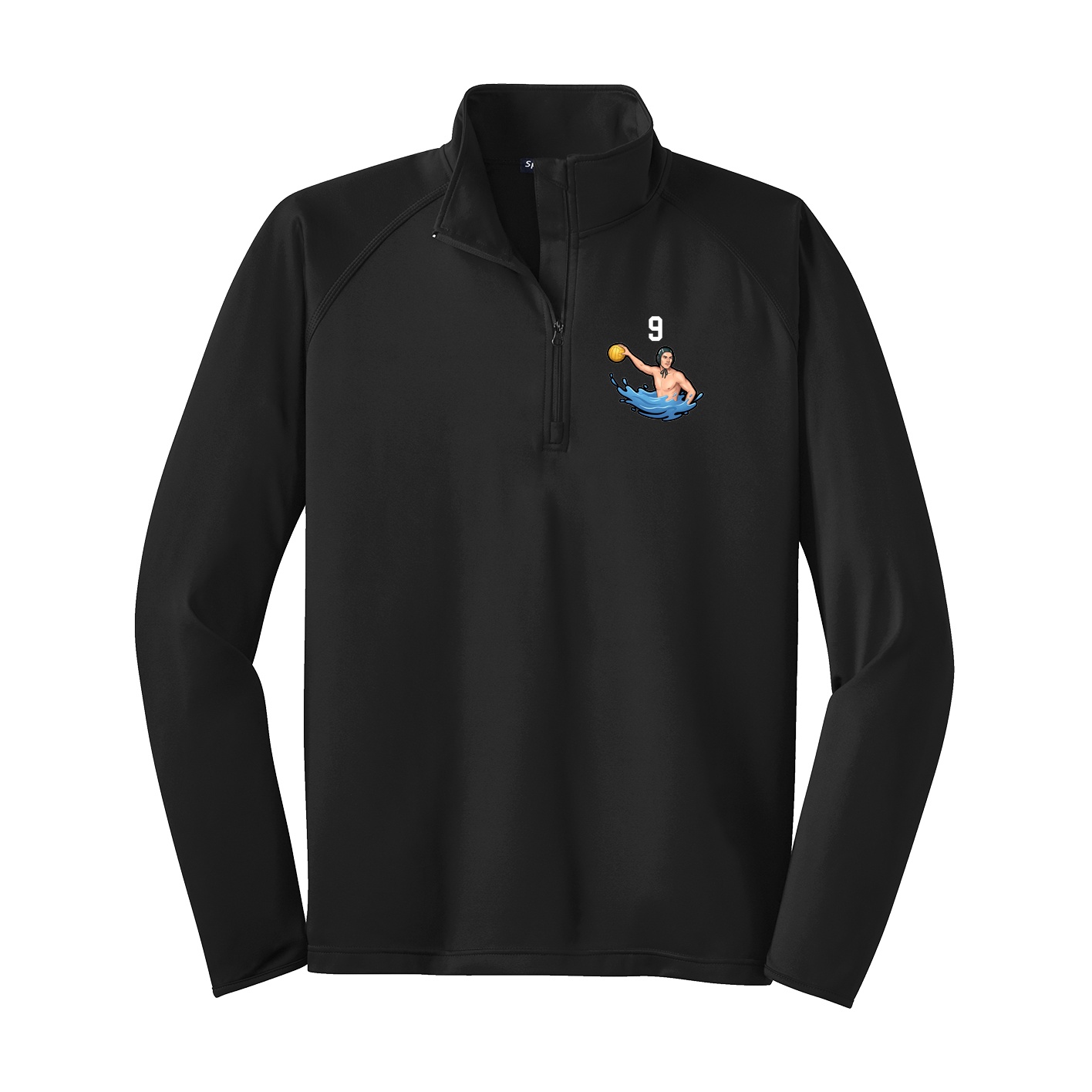 Q-Zip Pullover — Number Top in Black