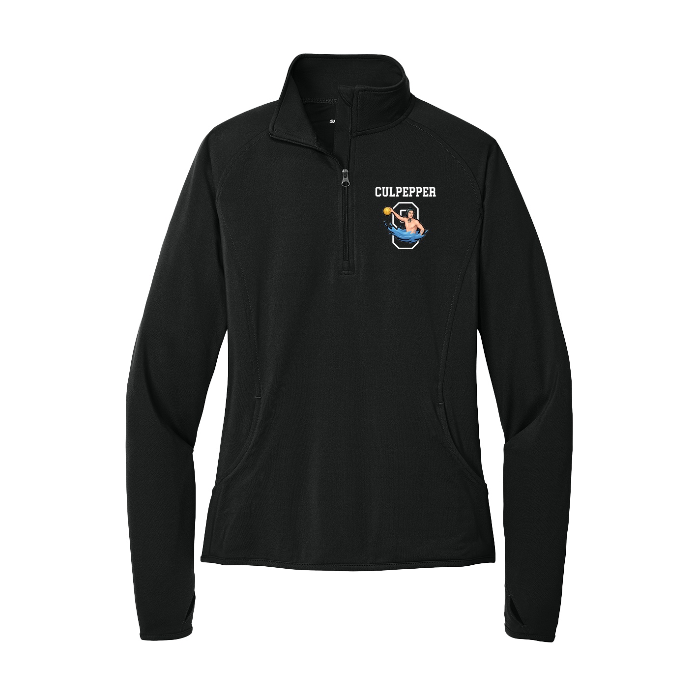 Women's Q-Zip Pullover — Shirsey in Black