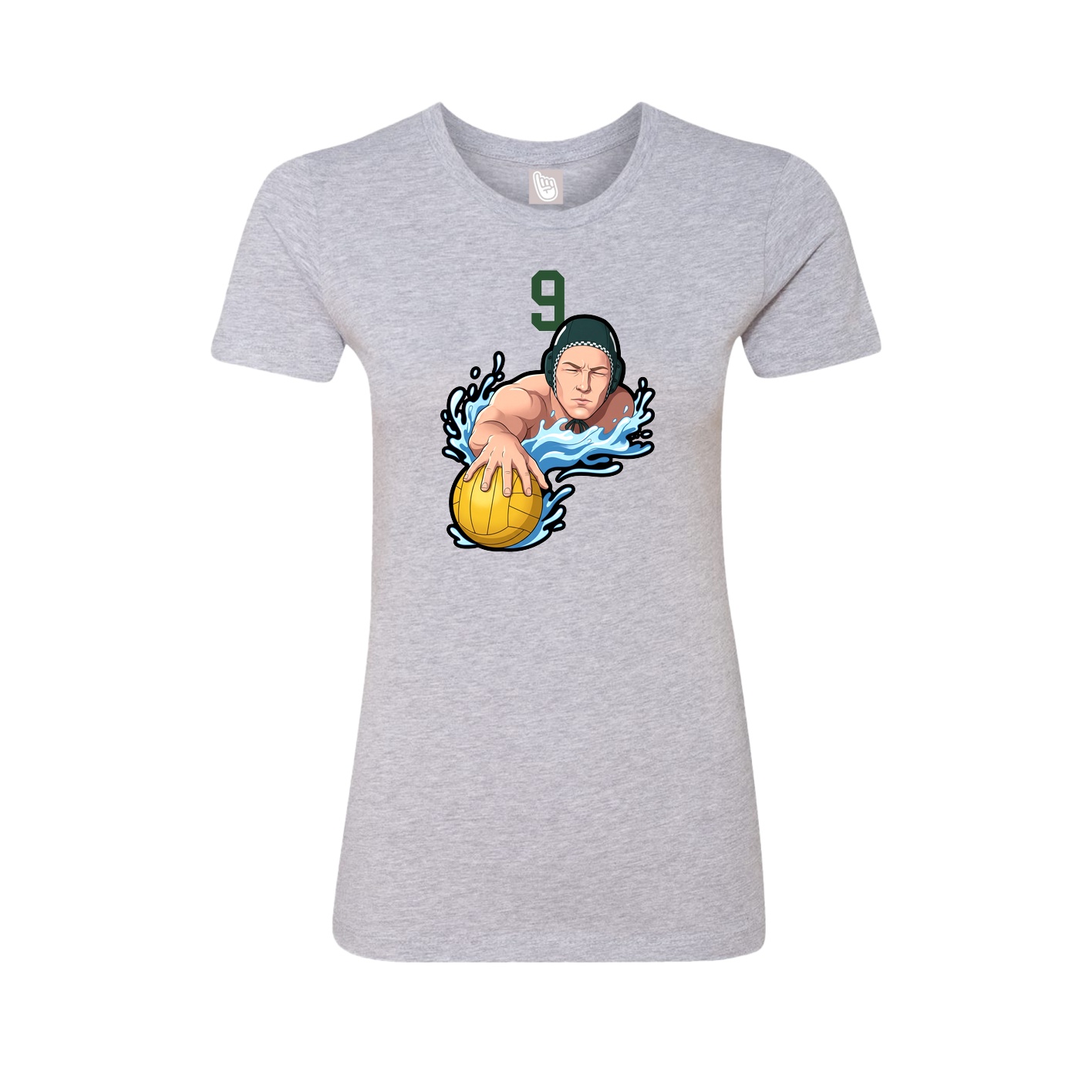 Fitted Women's Tee — Number Top in Grey