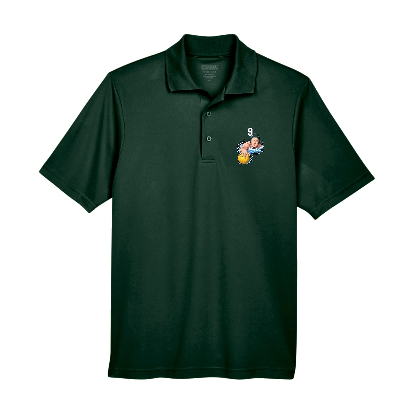 Performance Polo — Number Top in Green