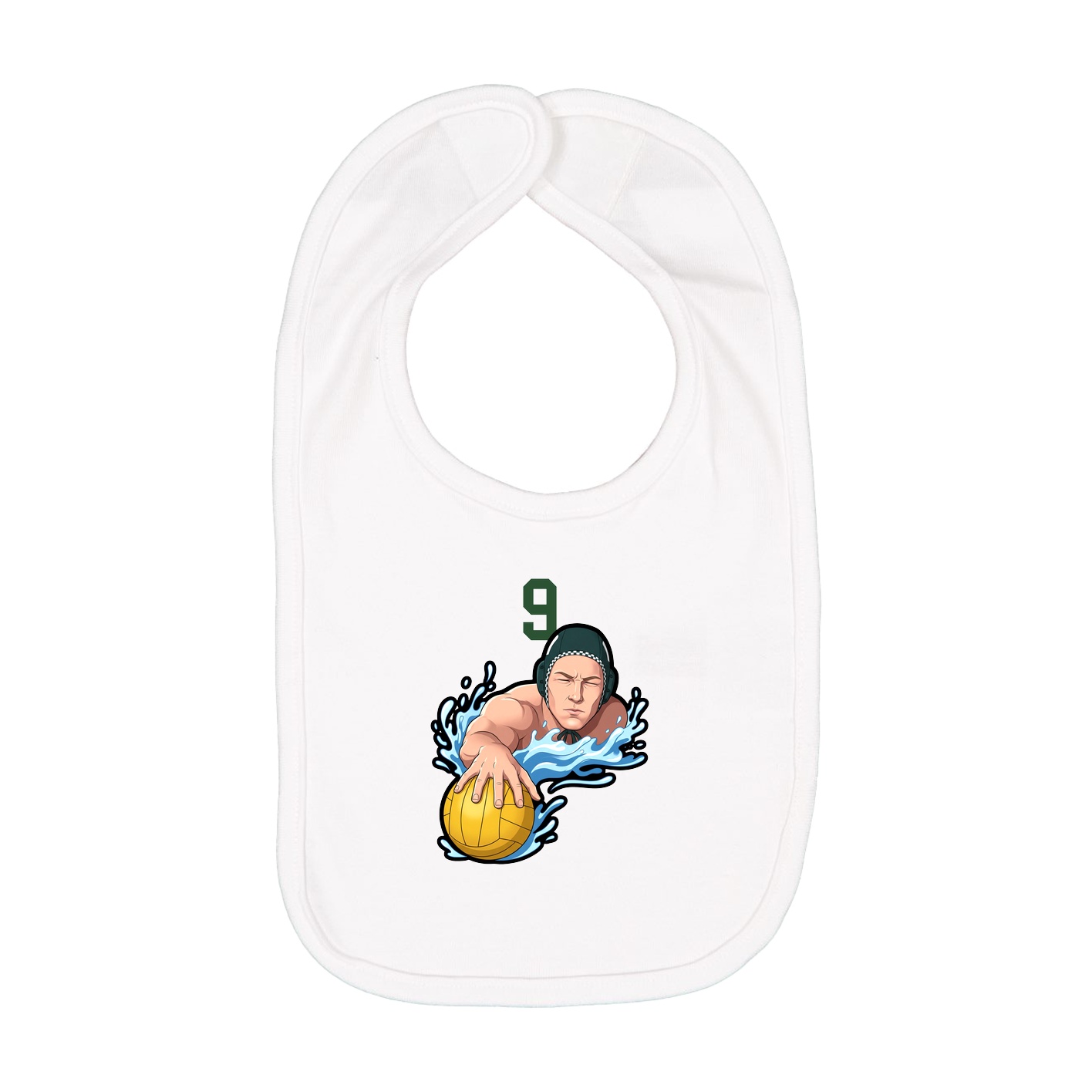 Infant Bib — Number Top in White