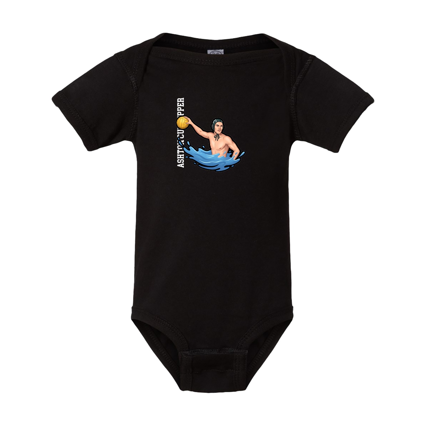Baby Onesie — Name Vertical in Black