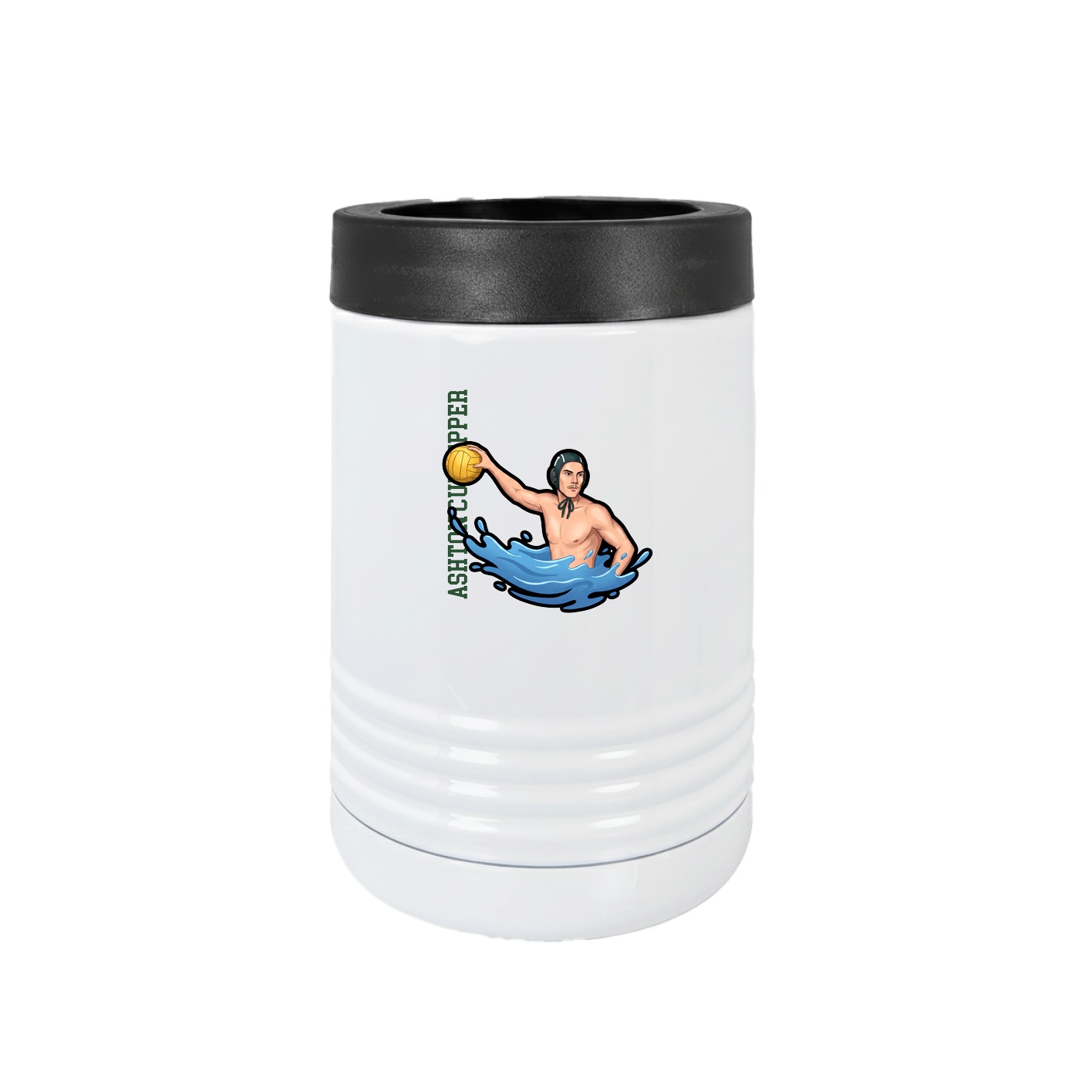 Beverage Holder — Name Vertical in White