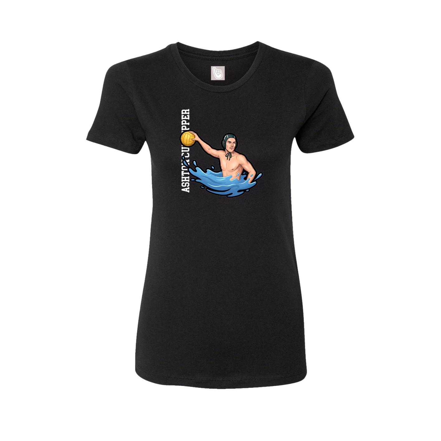Fitted Women's Tee — Name Vertical in Black