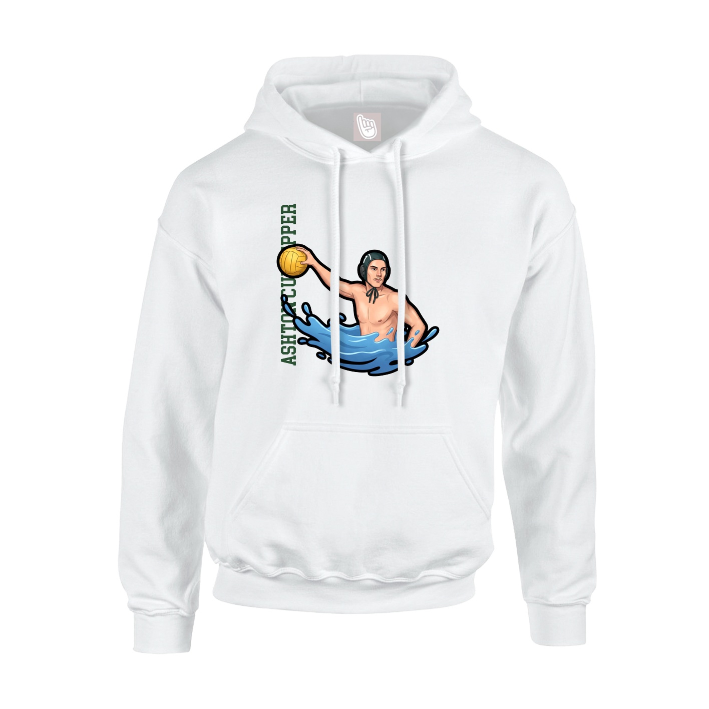Hoodie — Name Vertical in White