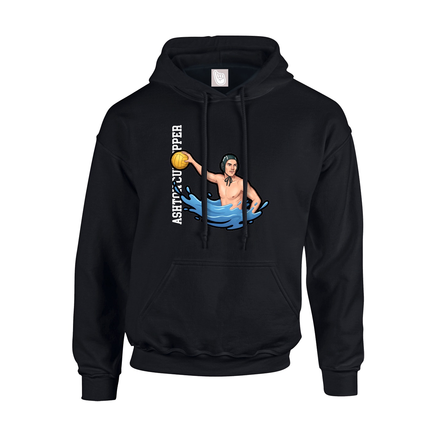 Youth Hoodie — Name Vertical in Black